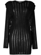 Iro - Dapril Pointelle-knit Dress - Women - Acrylic/wool/alpaca - S, Black, Acrylic/wool/alpaca