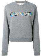 Carven - Sequin Logo Sweatshirt - Women - Cotton - Xs, Women's, Grey, Cotton