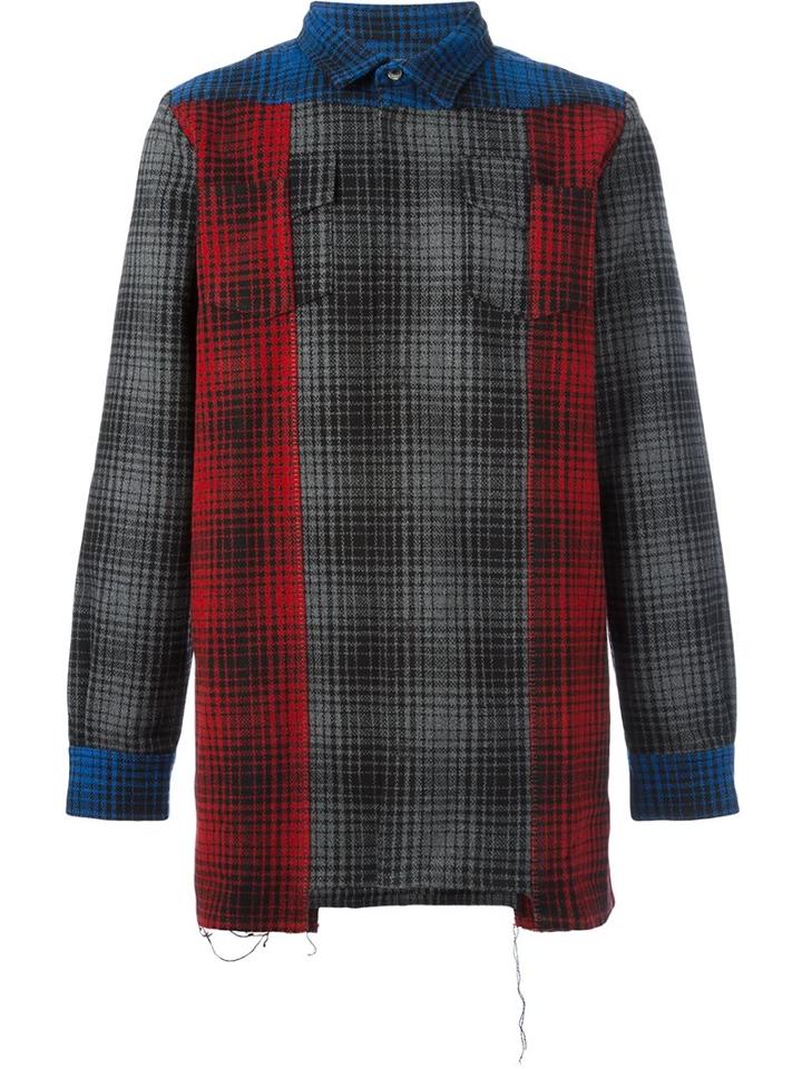 Off-white Checked Shirt, Men's, Size: Large, Red, Acrylic/polyester/wool/other Fibers