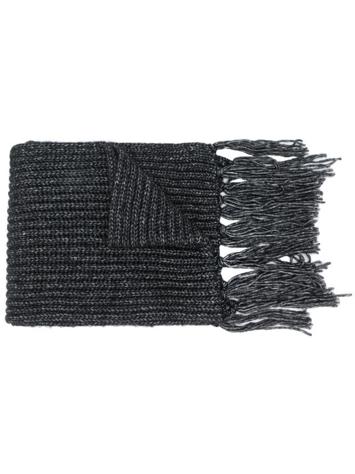 Jacob Cohen Ribbed Scarf - Black