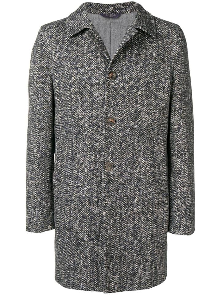 Circolo 1901 Chevron Coat - Blue