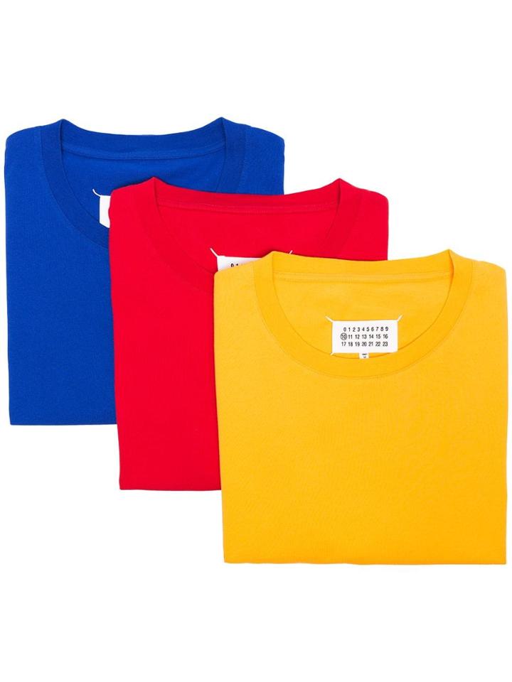 Maison Margiela Three Pack Cotton T Shirts - Multicolour