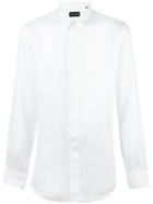 Emporio Armani Classic Plain Shirt, Men's, Size: 39, White, Linen/flax