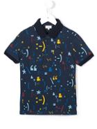 Paul Smith Junior Symbols Print Polo Shirt, Boy's, Size: 10 Yrs, Blue