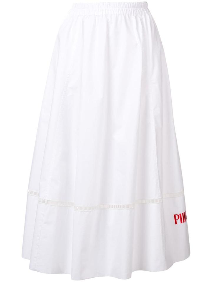 Philosophy Di Lorenzo Serafini Logo Embroidered Maxi Skirt - White