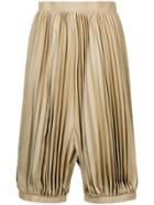 Junya Watanabe Pleated Cropped Wide Leg Trousers - Nude & Neutrals