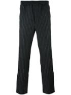 Ami Alexandre Mattiussi Pinstripe Trousers, Men's, Size: 38, Grey, Wool/polyamide/polyester