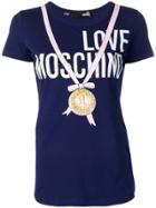 Love Moschino Logo Medal Print T-shirt - Blue
