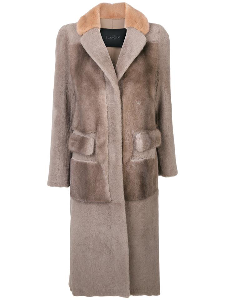 Blancha Faux Fur Overcoat - Grey