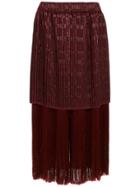 À La Garçonne Fringed Midi Skirt - Red