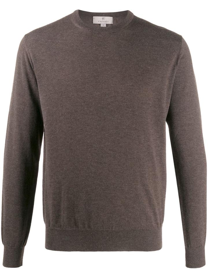 Canali Crew-neck Cashmere Jumper - Brown