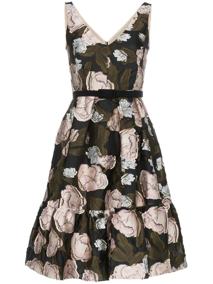 Erdem Sleeveless Floral Jacquard A-line Silk Blend Mini Dress - Black