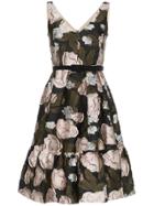 Erdem Sleeveless Floral Jacquard A-line Silk Blend Mini Dress - Black