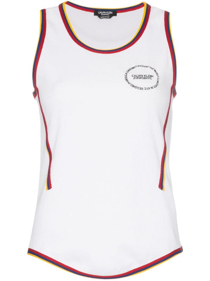 Calvin Klein 205w39nyc Logo Front Crew Neck Tank Top - Neutrals