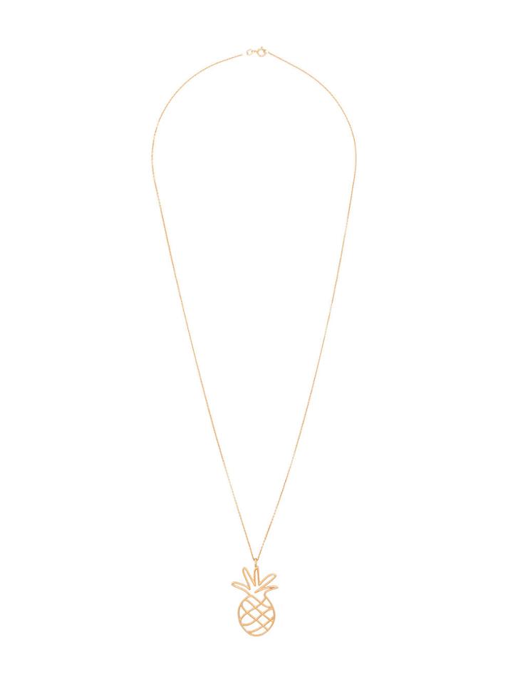 Malaika Raiss Gold Plated 3d Pineapple Necklace - Metallic