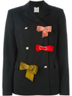 Lanvin Bow Detail Blazer, Women's, Size: 40, Black, Silk/wool