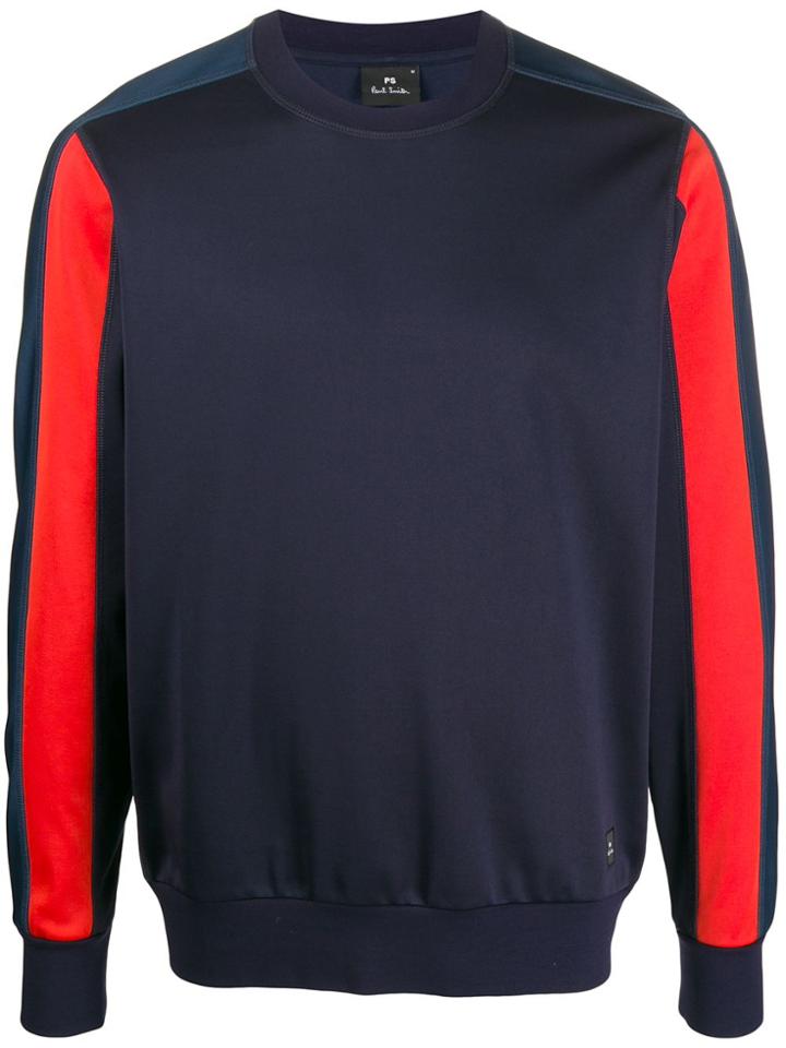 Ps Paul Smith Panelled Colour-blocked Sweatshirt - Blue
