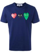 Comme Des Garçons Play - Heart Print T-shirt - Men - Cotton - S, Blue, Cotton