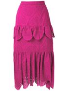 Olympiah Nielle Laise Midi Skirt - Pink