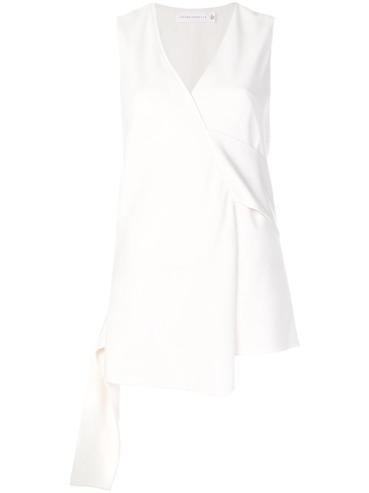 Victoria Beckham Drape Top With Wrap Around Sash - White