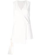 Victoria Beckham Drape Top With Wrap Around Sash - White