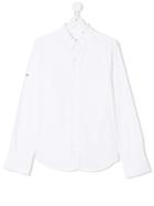 Macchia J Kids Teen Frayed Collar Shirt - White