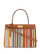 Tory Burch Striped Tote - Brown