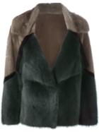 Liska Short Mink Fur Coat, Women's, Size: Small, Green, Mink Fur