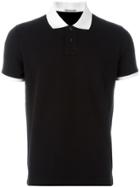 Moncler Contrast Collar Polo Shirt - Black