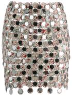 Paco Rabanne Short Pailette Skirt - Neutrals