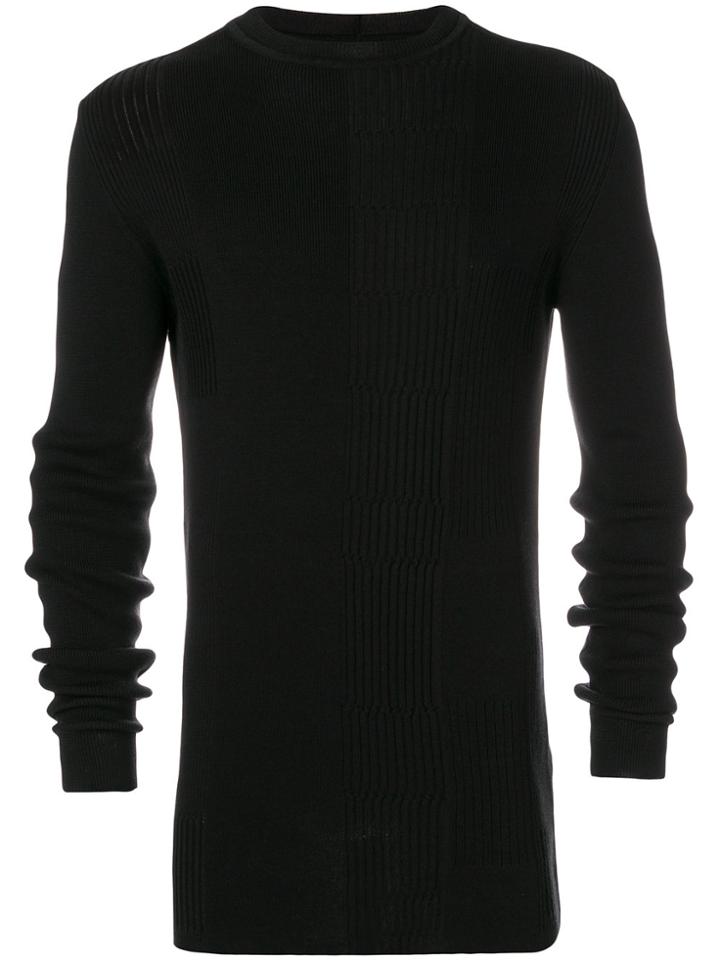 Rick Owens Ribbed Knit Sweater - Black