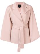 Theory Double-breasted Robe Coat - Pink & Purple