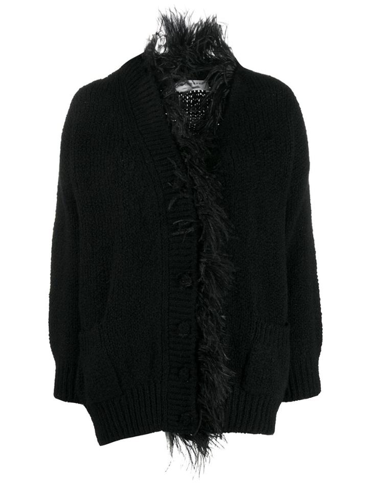 Philosophy Di Lorenzo Serafini Faux Fur Trim Cardigan - Black