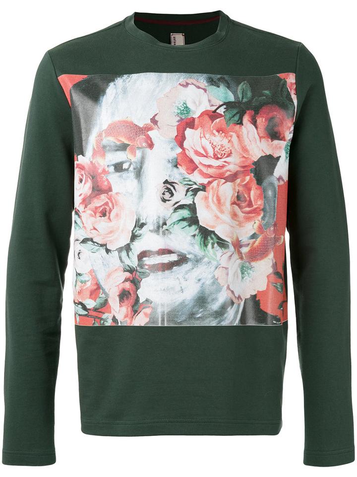 Antonio Marras Floral Sweatshirt, Men's, Size: Medium, Green, Cotton