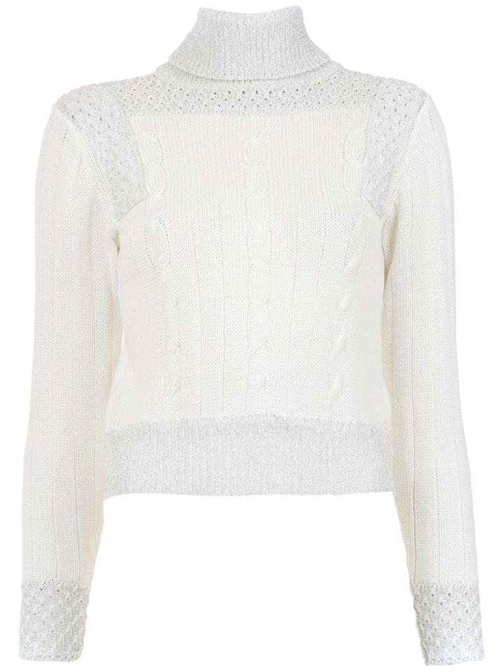 Framed Moon Knit Top - White