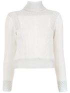 Framed Moon Knit Top - White