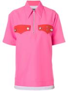 Calvin Klein 205w39nyc Zip Front Oversized Top - Pink & Purple
