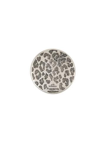 Bunney Embossed Round Brooch - Metallic