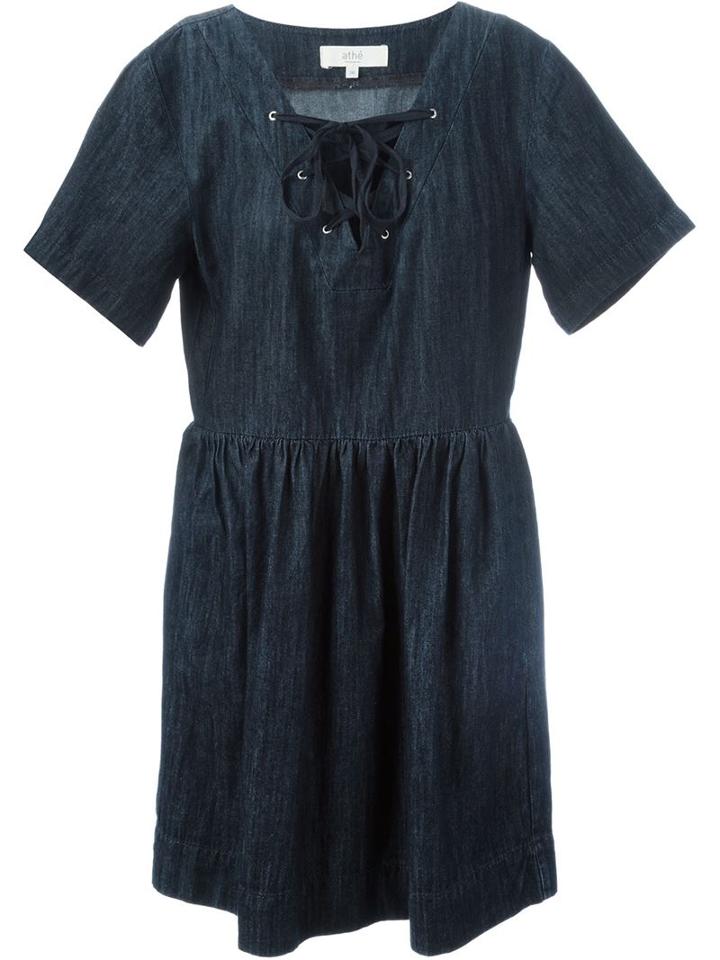 Vanessa Bruno Athé Lace-up Denim Dress