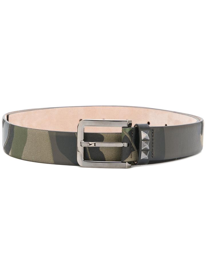 Valentino - Valentino Garavani Rockstud Camouflage Belt - Men - Leather - 95, Green, Leather