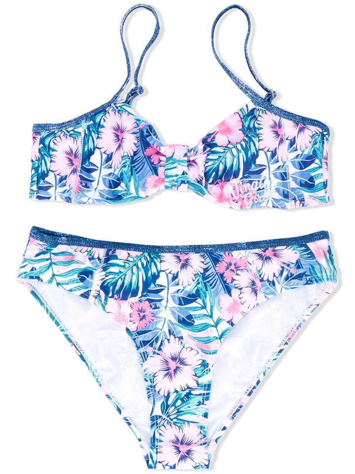 Vingino - Floral Print Bikini Set - Kids - Polyamide/polyester/spandex/elastane - 14 Yrs, Blue