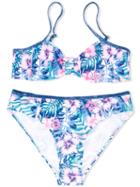 Vingino - Floral Print Bikini Set - Kids - Polyamide/polyester/spandex/elastane - 14 Yrs, Blue