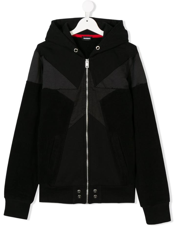 Diesel Kids Star Print Hoodie - Black
