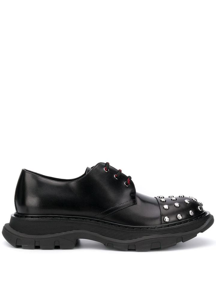 Alexander Mcqueen Crystal Toe Lace-up Shoes - Black
