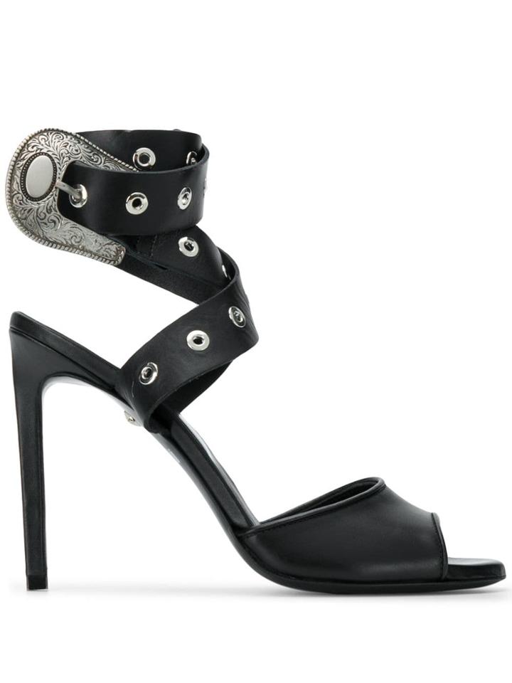 Just Cavalli Buckle Heeled Sandals - Black