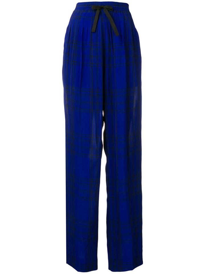 Haider Ackermann Check Elasticated Trousers - Blue