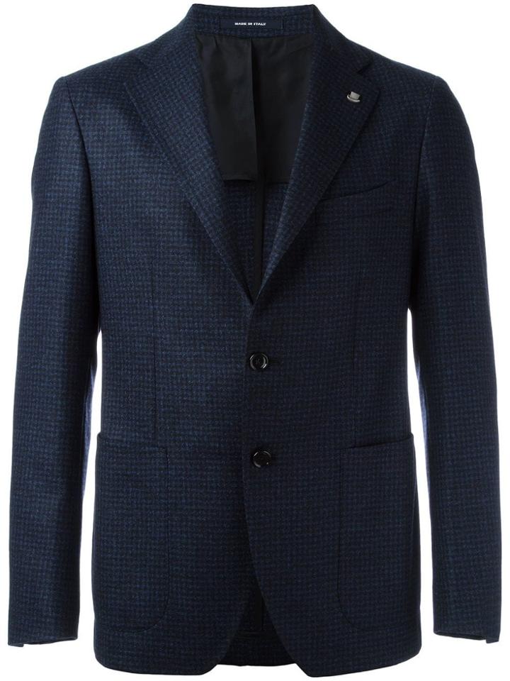 Lardini Slim Fine Checked Blazer - Blue