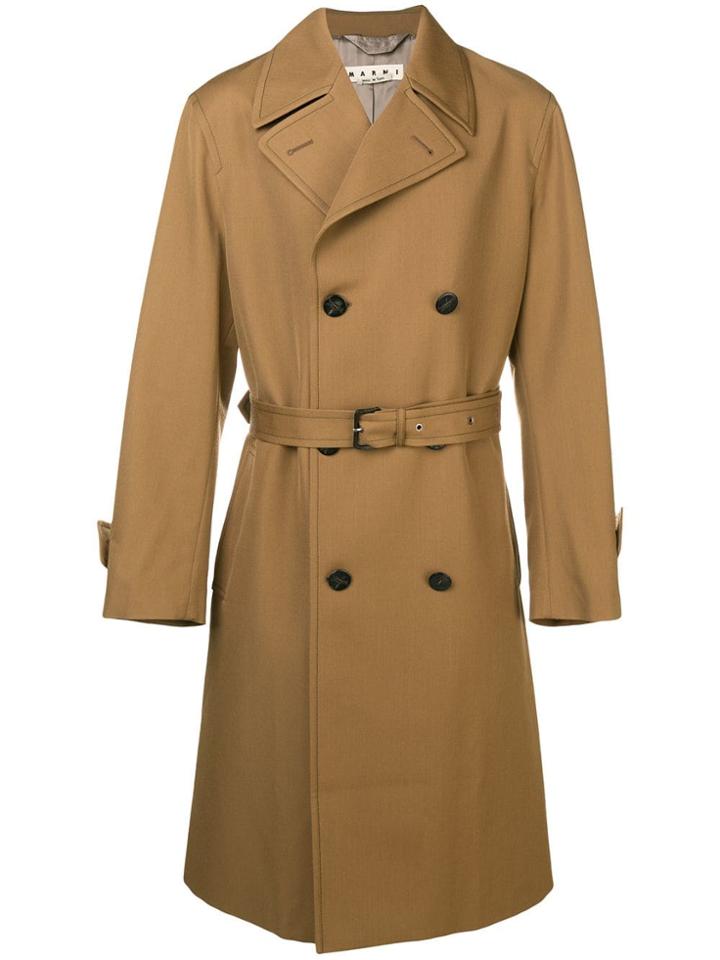 Marni Double Breasted Coat - Brown
