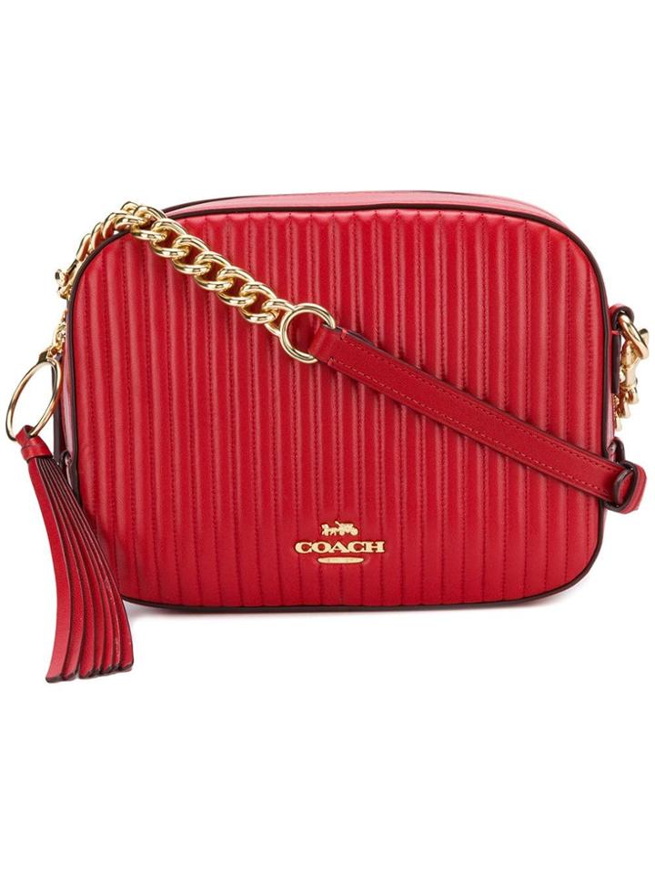Coach Quilted Shoulder Bag - Red