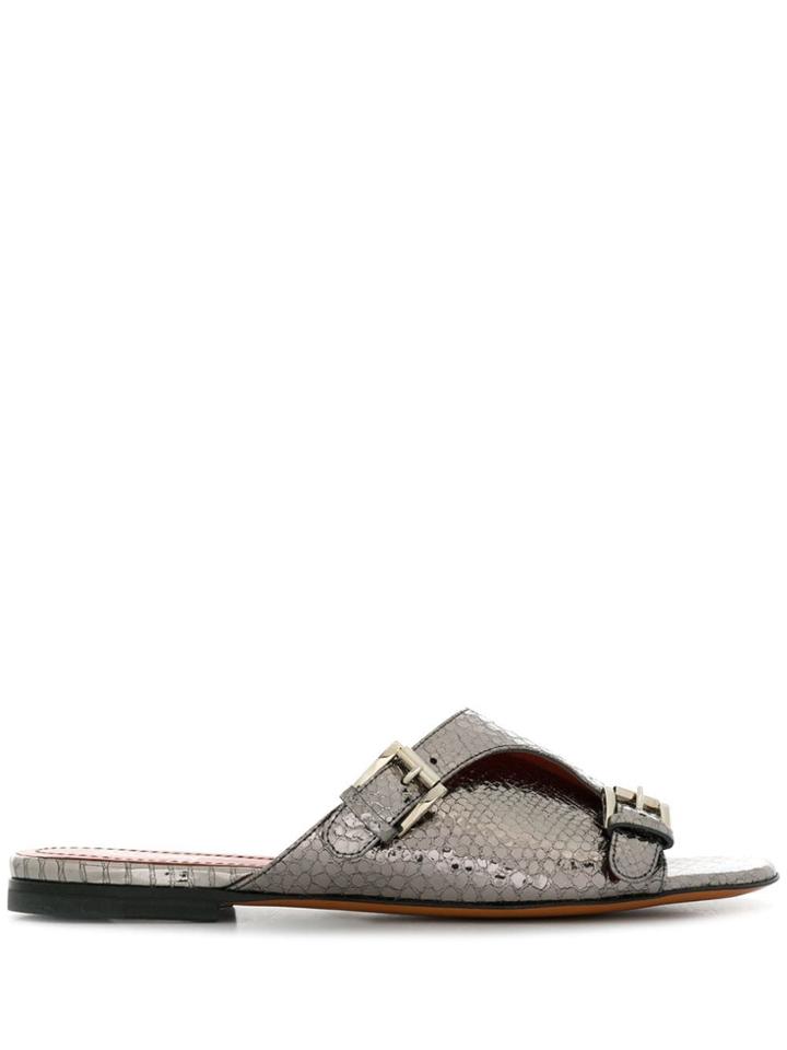 Santoni Double Monk Strap Sandals - Silver